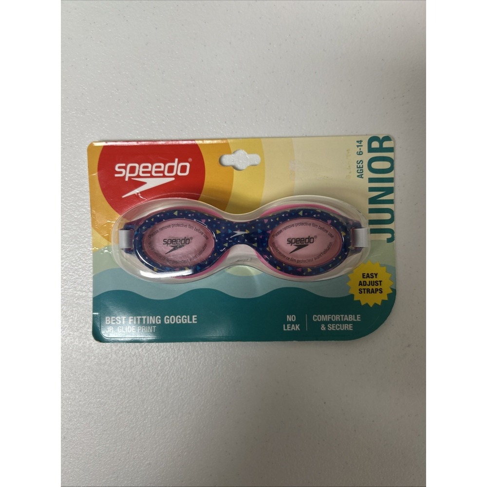 Speedo Junior Glide Print Cosmic Swim Goggles Ages 6-14 - Purple